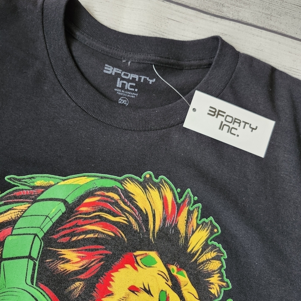 Free LRG Sandles w/ Purchase! Rasta Graphic Tee with Lion Design Size 2xl Men - Picture 4 of 8